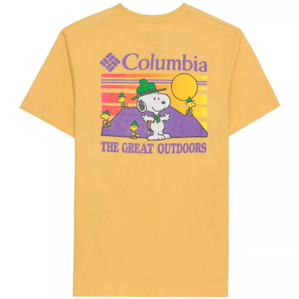 Columbia Snoopy Graphic T-Shirt, Peanuts, Size Small, Women’s, Yellow, New, S